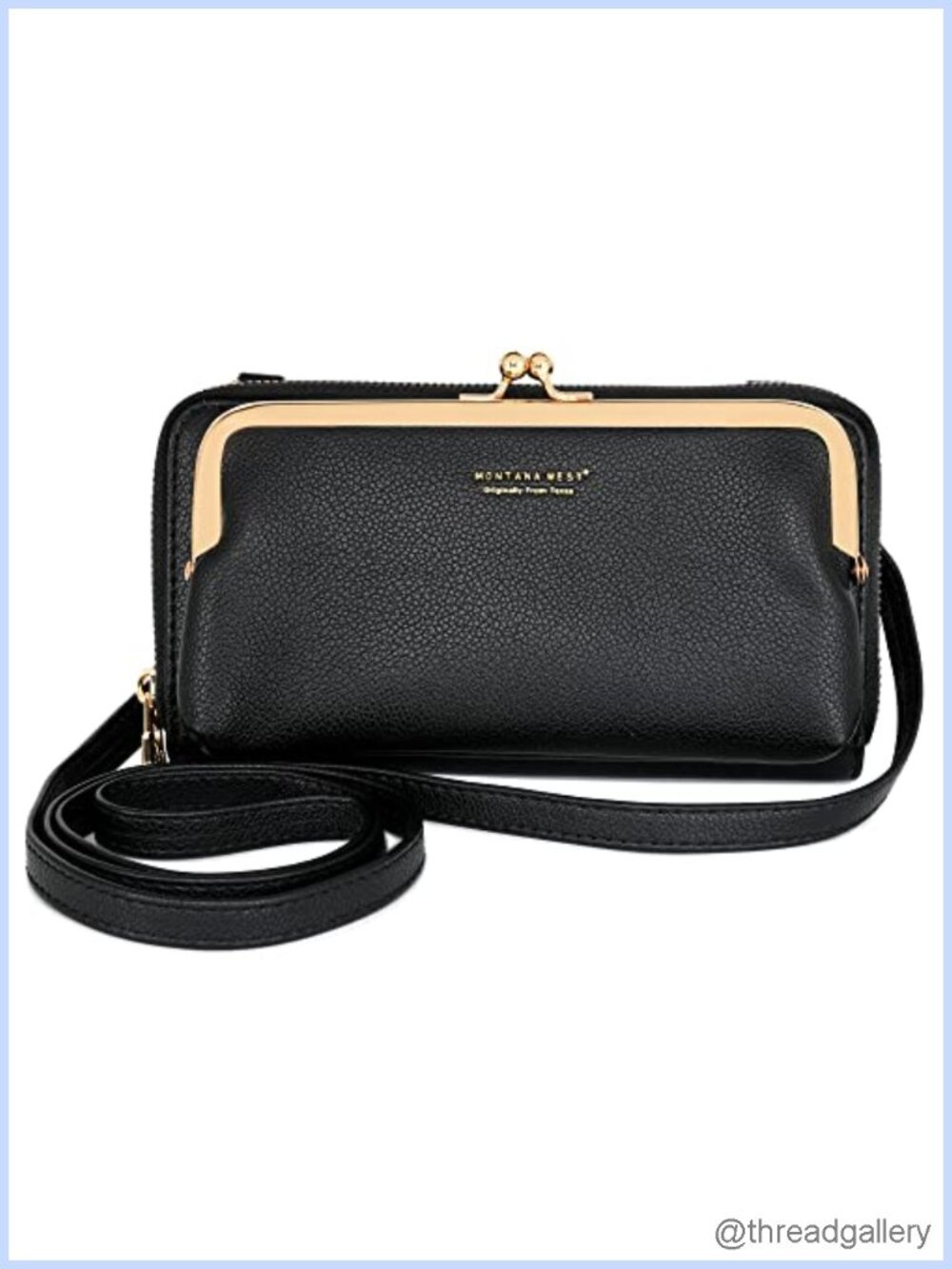 Quilted Vegan Leather RFID Crossbody Phone Purse Wallet